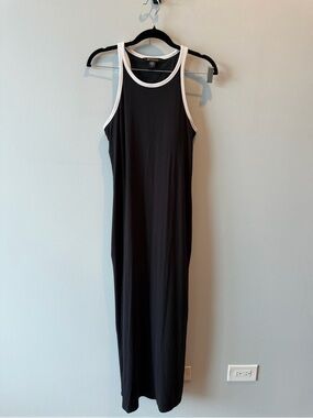 Athleta Black Maxi Tank Dress with White Trim